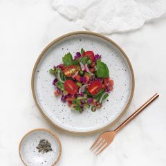 Rimmed Side Plate : Speckled Snow