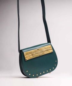 Athena Green Leather Sling Bag