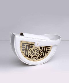 Luna White Clutch Bag