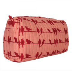 Whispering Birds Red Travel Pouch