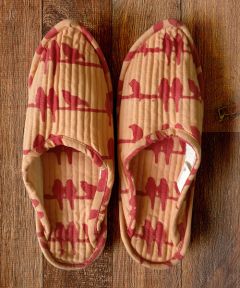 Whispering Red Birds Lounge Slippers