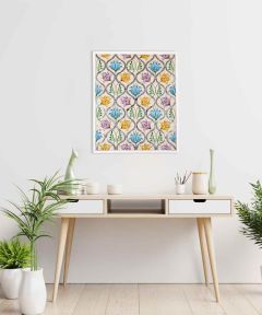 Hibiscus Jaal Multi Colour Wall Art
