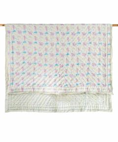 Unicorns + Rainbows Quilt-  Mauve 