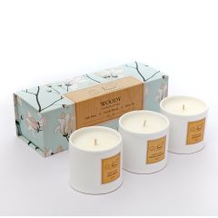 Woody scented candles: Set of 3