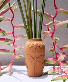 Terracotta Butterfly Vase