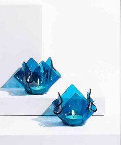 Crumpled Votive: Blue