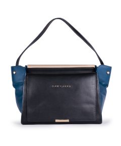 Felicity Blue and Black Leather Handbag