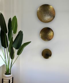 Gold Bindu Wall Plates - Set of 3