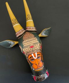 Green Hanuman Wooden Cow Head