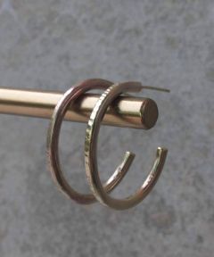 Hammered Mini Brass Hoops