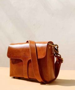 Belle Tan Box Sling Bag