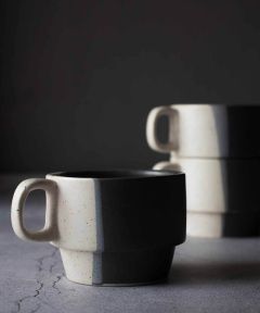 Black & White Stackable Mug (set of 2)