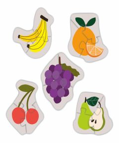 Fruits & Jungle Animals - Reversible Shaped Puzzle 