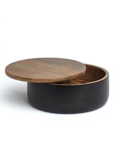 Luca Black Wooden Roti Box