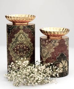Pritha Pillar Candle Holders: Set of 2