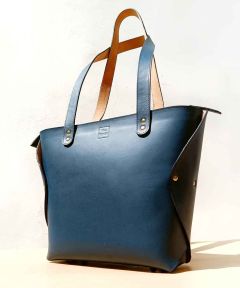 Lilly Deep Blue Leather Shoulder Bag