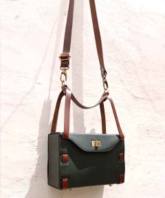 Luna Dark Green Box Sling Bag