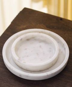 Round marble platter