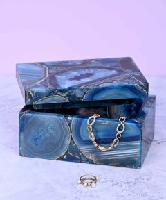 Blue Brazilian Agate Utility Box