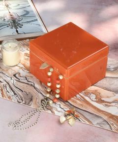 Orange Tinted Glass Jewellery Utility Box