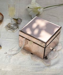 Rose Gold Tinted Glass Jewellery Utility Box