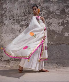Kora White Sharara Set