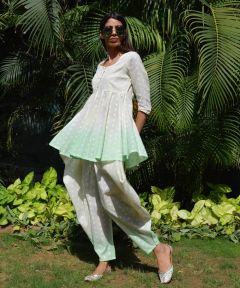 Lush Ombre Tunic & Cowl Pants Set