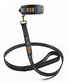 Rex Beaded Dog Collar and Leash Set