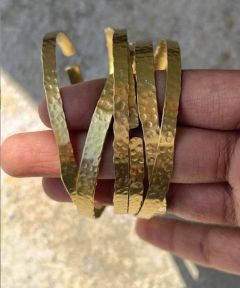 Set of 8 Stippling irregular thin bangles