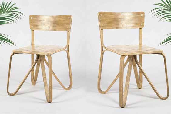 Folding bamboo chairs