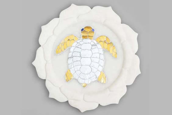 Turtle Thikri Marble Platter